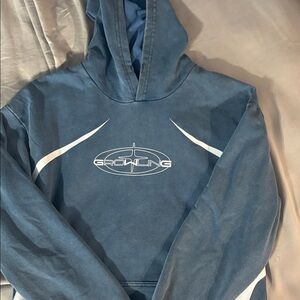 ZZs Blue Hoodie with White Accents